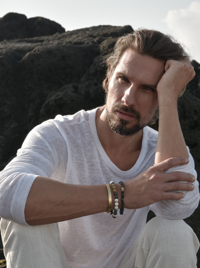 Perlen-Armband-Herren-Gold