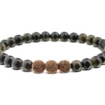 Herren-Perlenarmband-Grün-Goldobsidian-18MSF