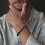 Edelsteinperlen-Armband-Herren-Grau-Adlerauge-BJM08M01